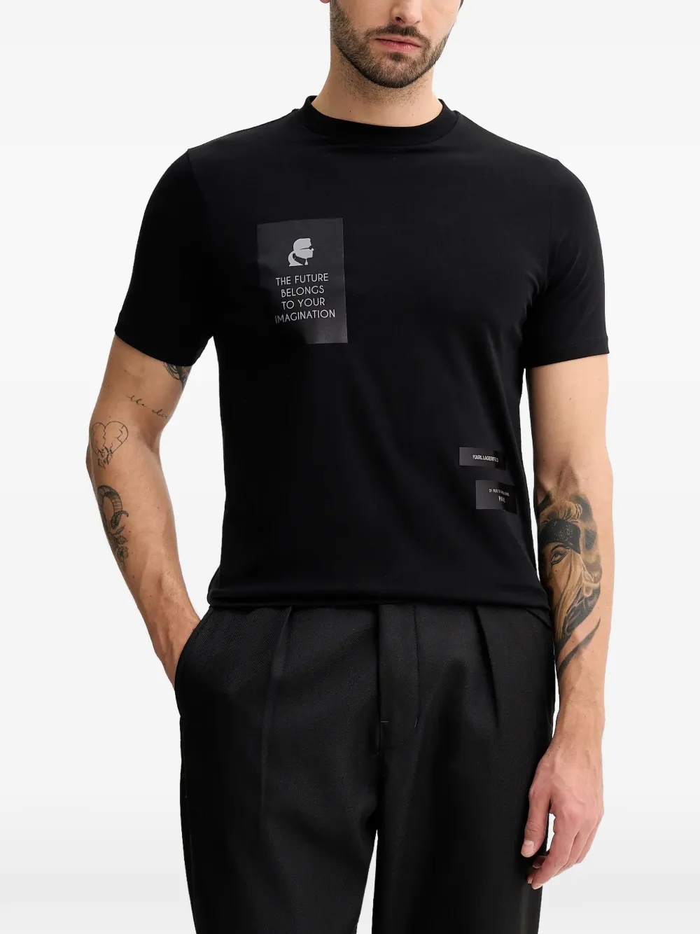 Karl Lagerfeld slogan-print T-shirt - Nero