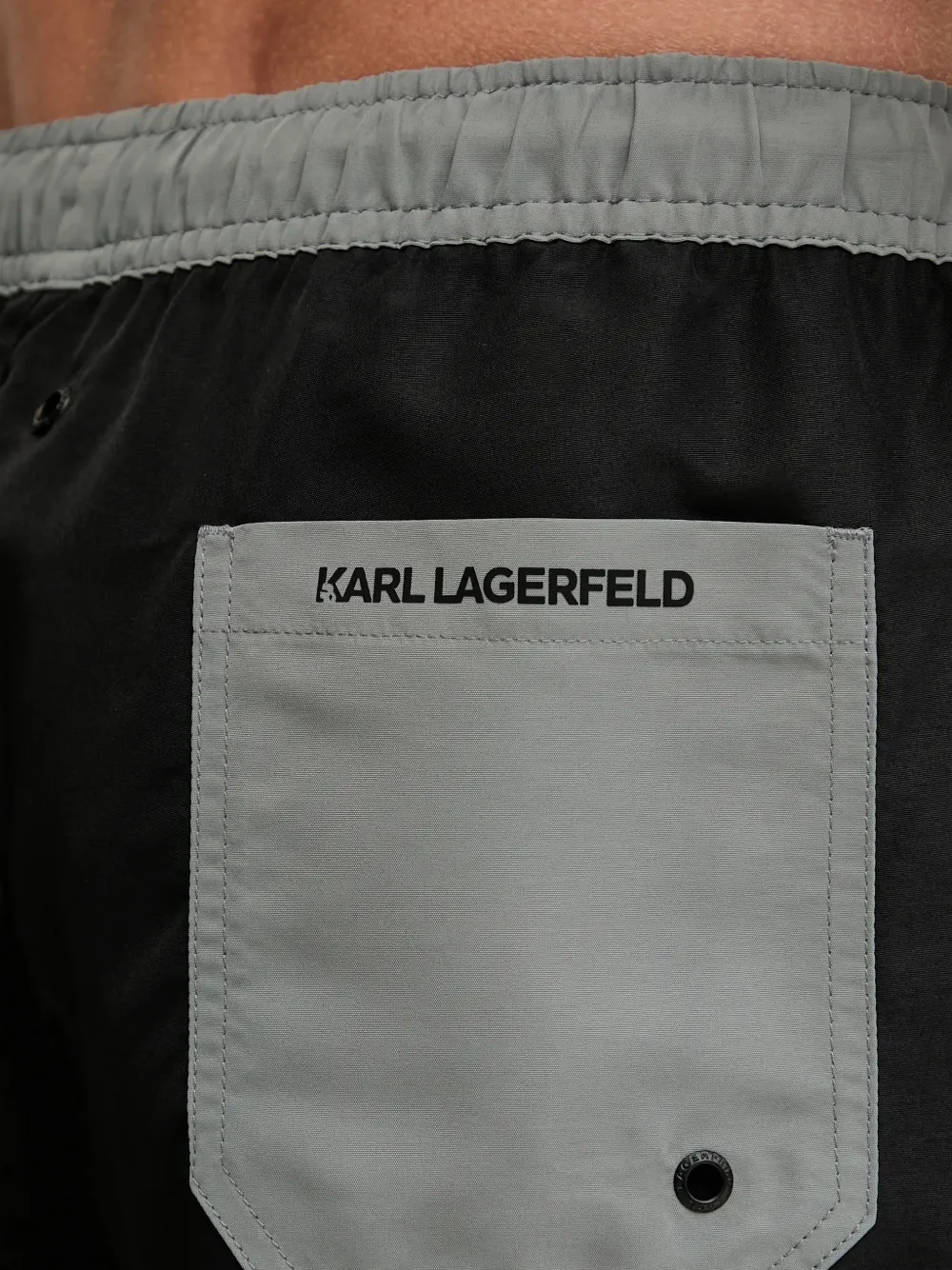 Karl Lagerfeld Zwembroek met logoprint en trekkoord Zwart