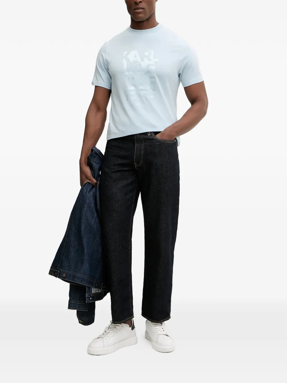 Karl Lagerfeld T-shirt met logoprint Blauw