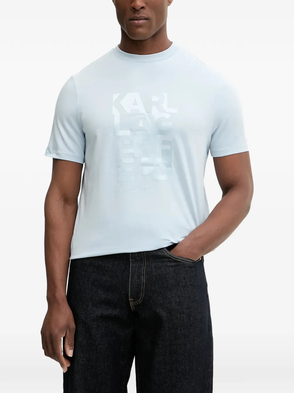 Karl Lagerfeld logo-print T-shirt - Blu