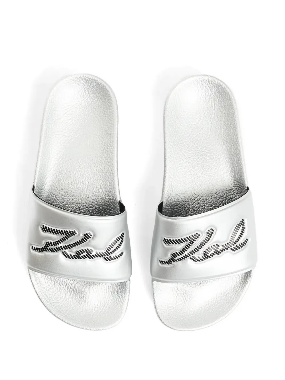 Karl Lagerfeld Kondo Maxi logo-embossed slides Zilver
