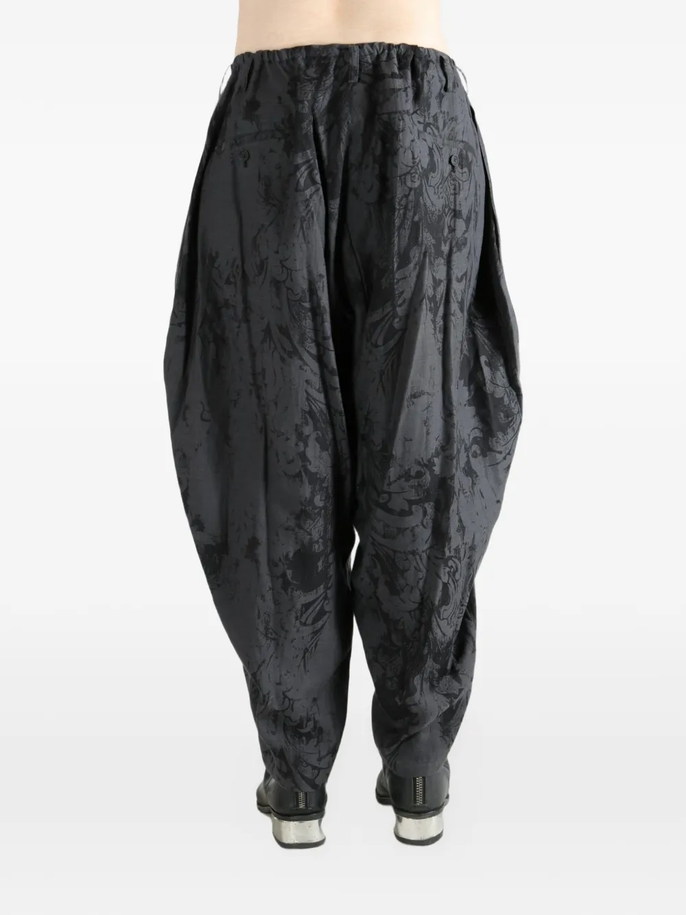 Yohji Yamamoto Broek met jacquard-patroon Grijs