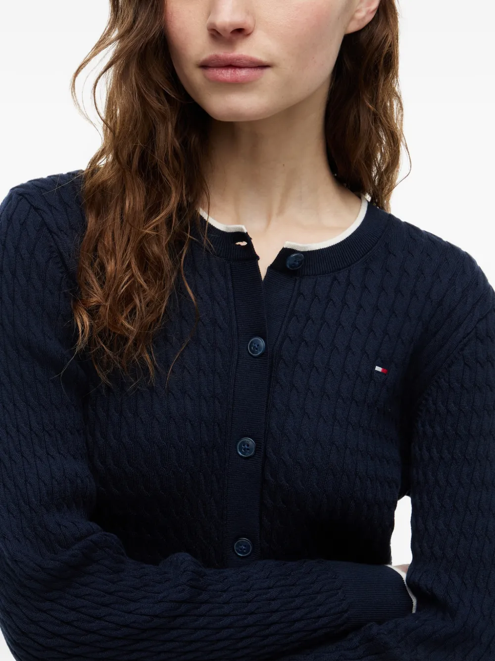 Tommy Hilfiger Kabelgebreid vest Blauw