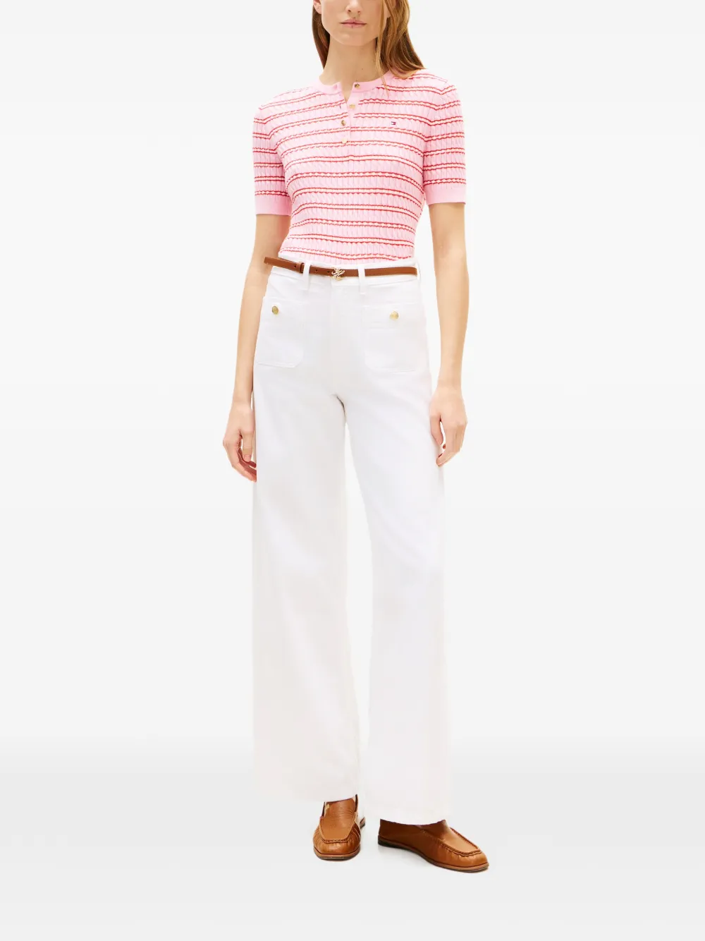  Tommy Hilfiger Striped-pattern T-shirt - Pink 