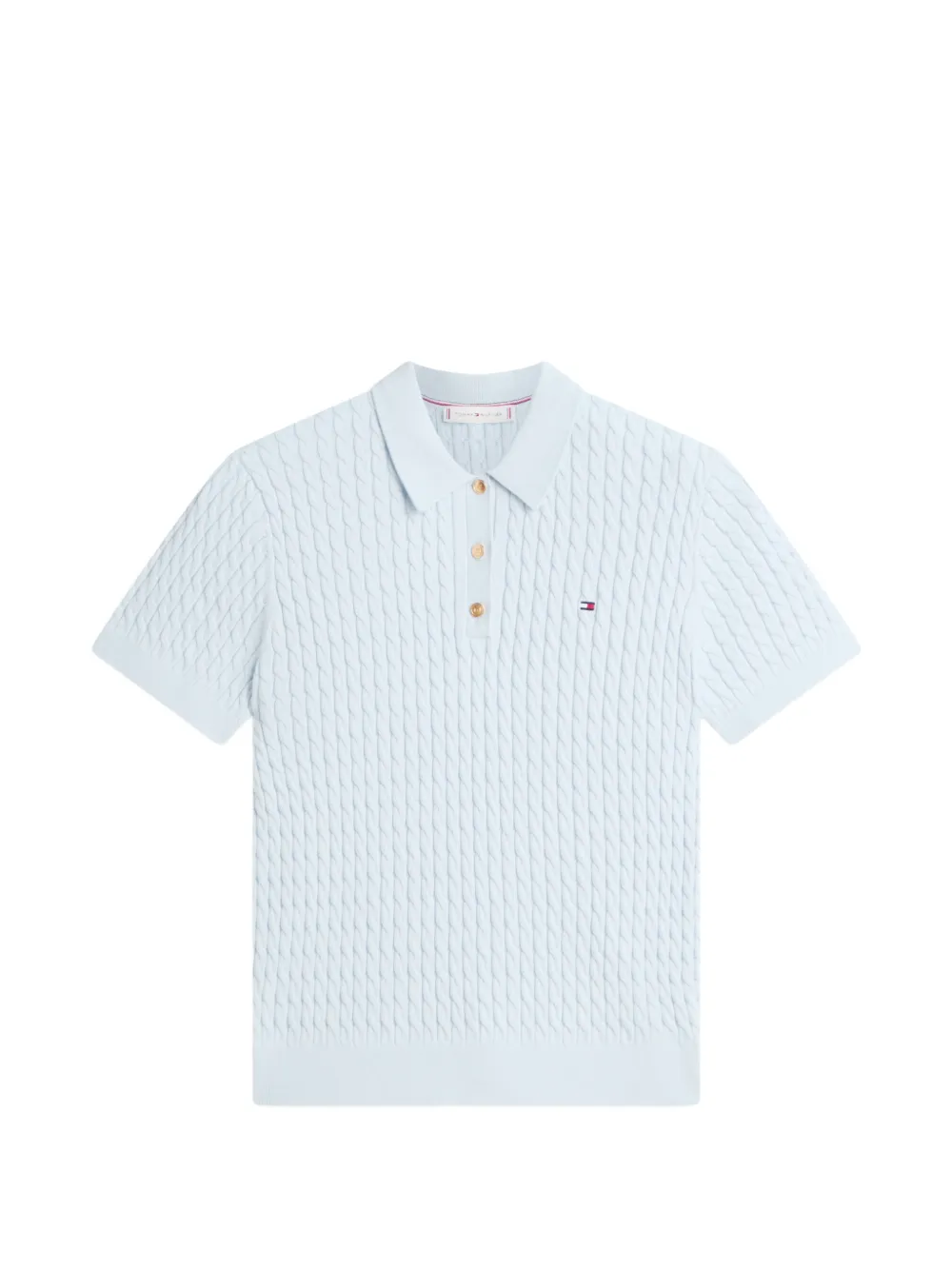 Tommy Hilfiger cable-knit polo top - Blu