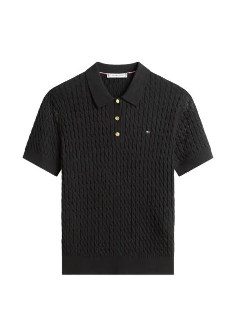 Tommy Hilfiger cable-knit polo top
