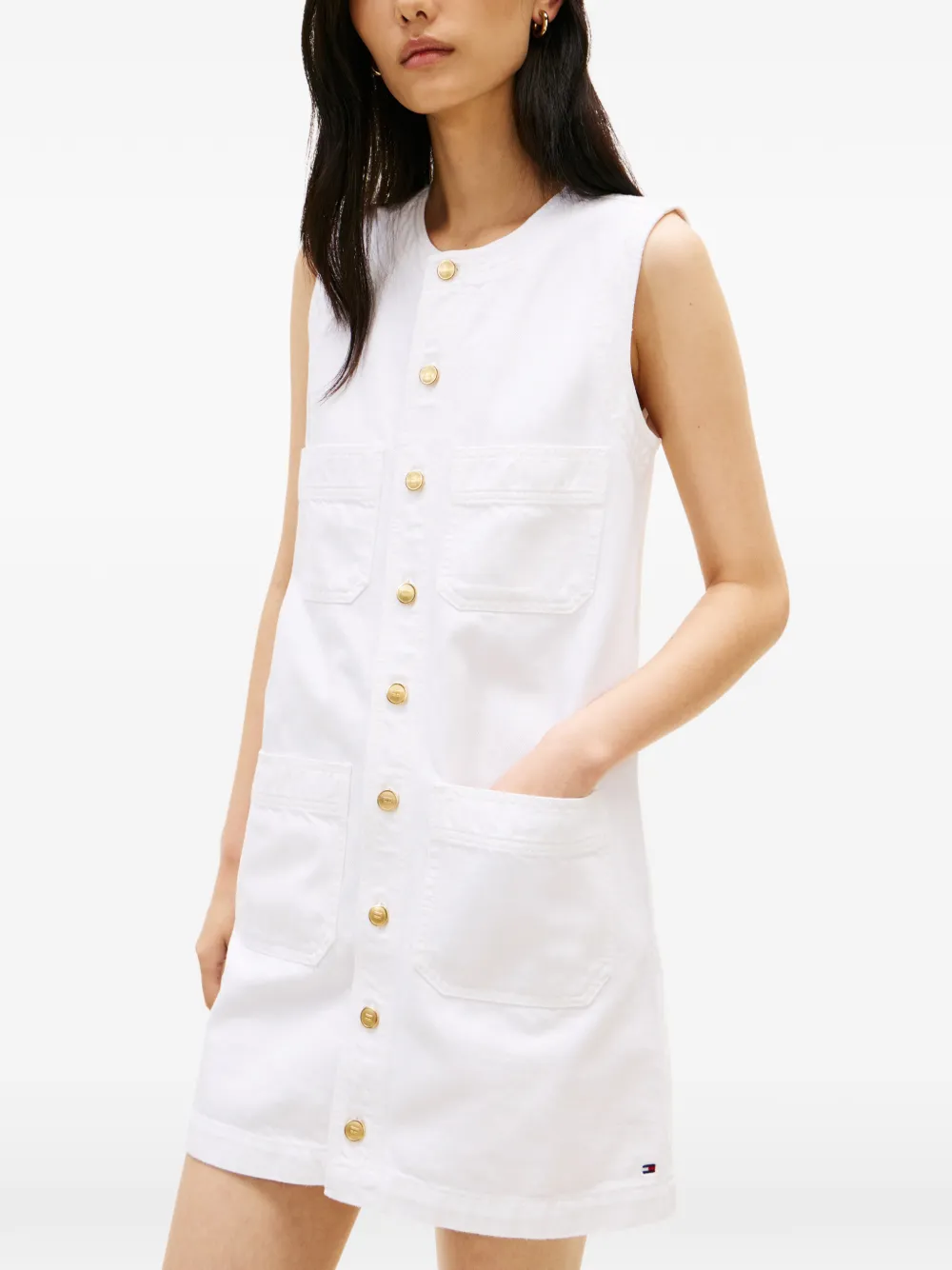 buttoned mini dress