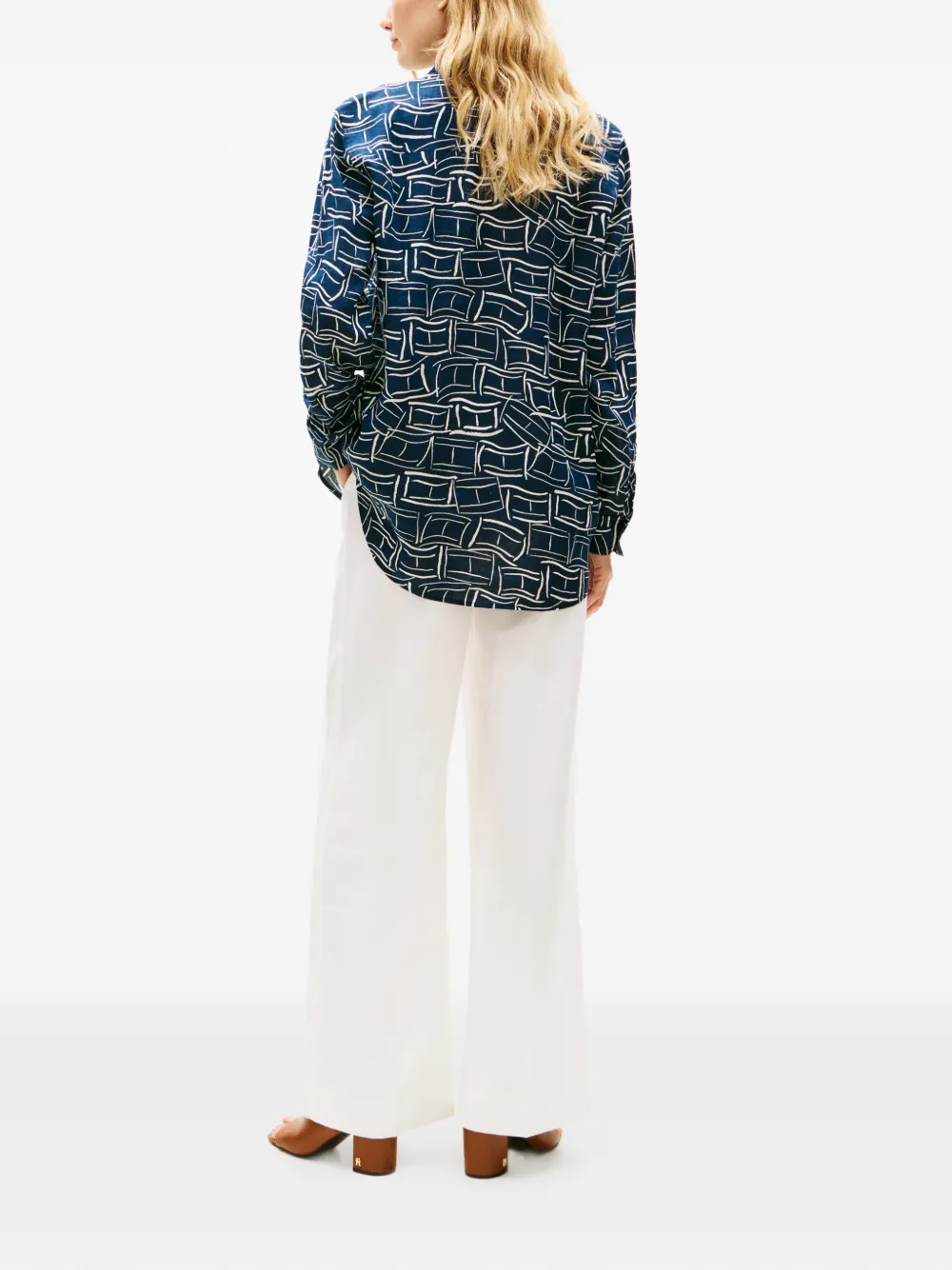  Tommy Hilfiger Patterned Buttoned Shirt - Blue 