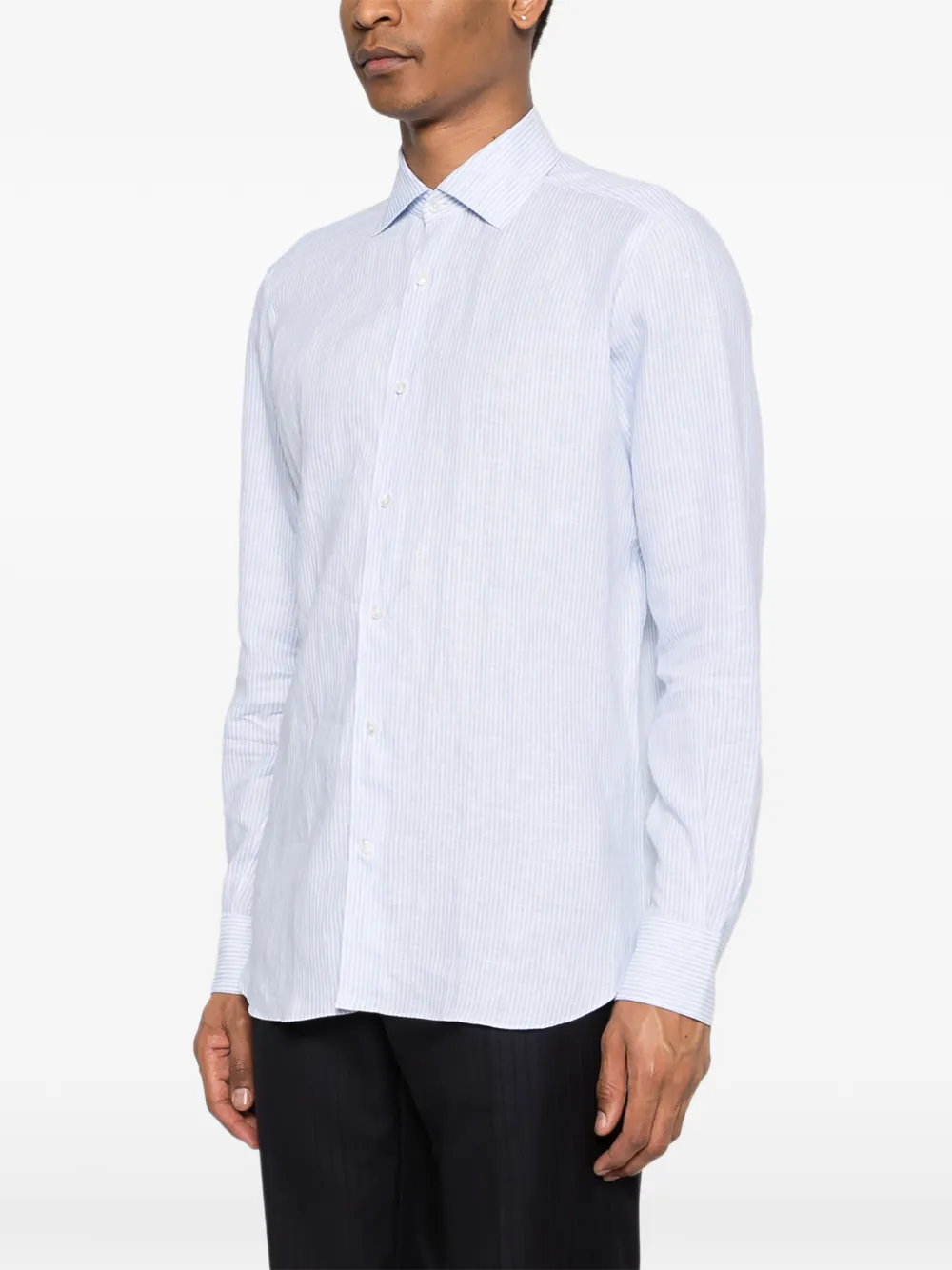 Zegna Gestreept overhemd Wit
