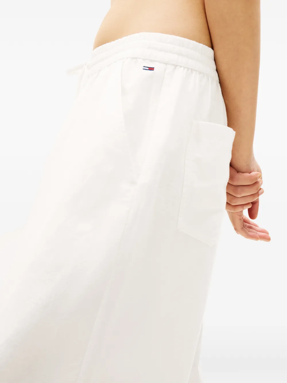 Tommy Hilfiger Palazzo broek met trekkoord Wit