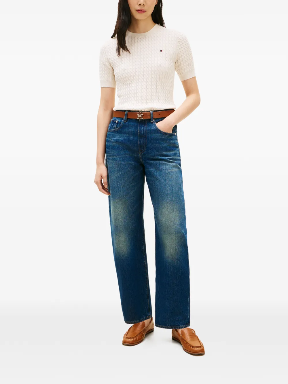 Tommy Hilfiger Trui met korte mouwen Beige