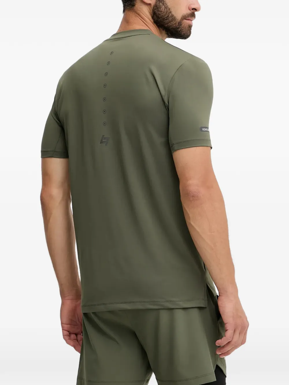 Ea7 Emporio Armani T-shirt met logoprint met ronde hals Groen