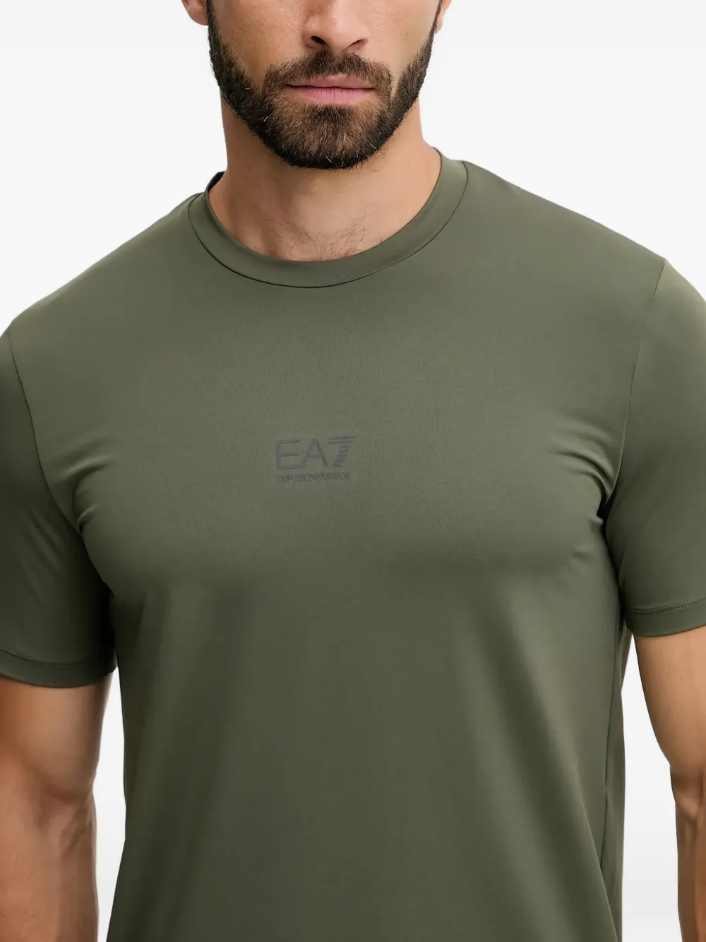 Ea7 Emporio Armani T-shirt met logoprint met ronde hals Groen