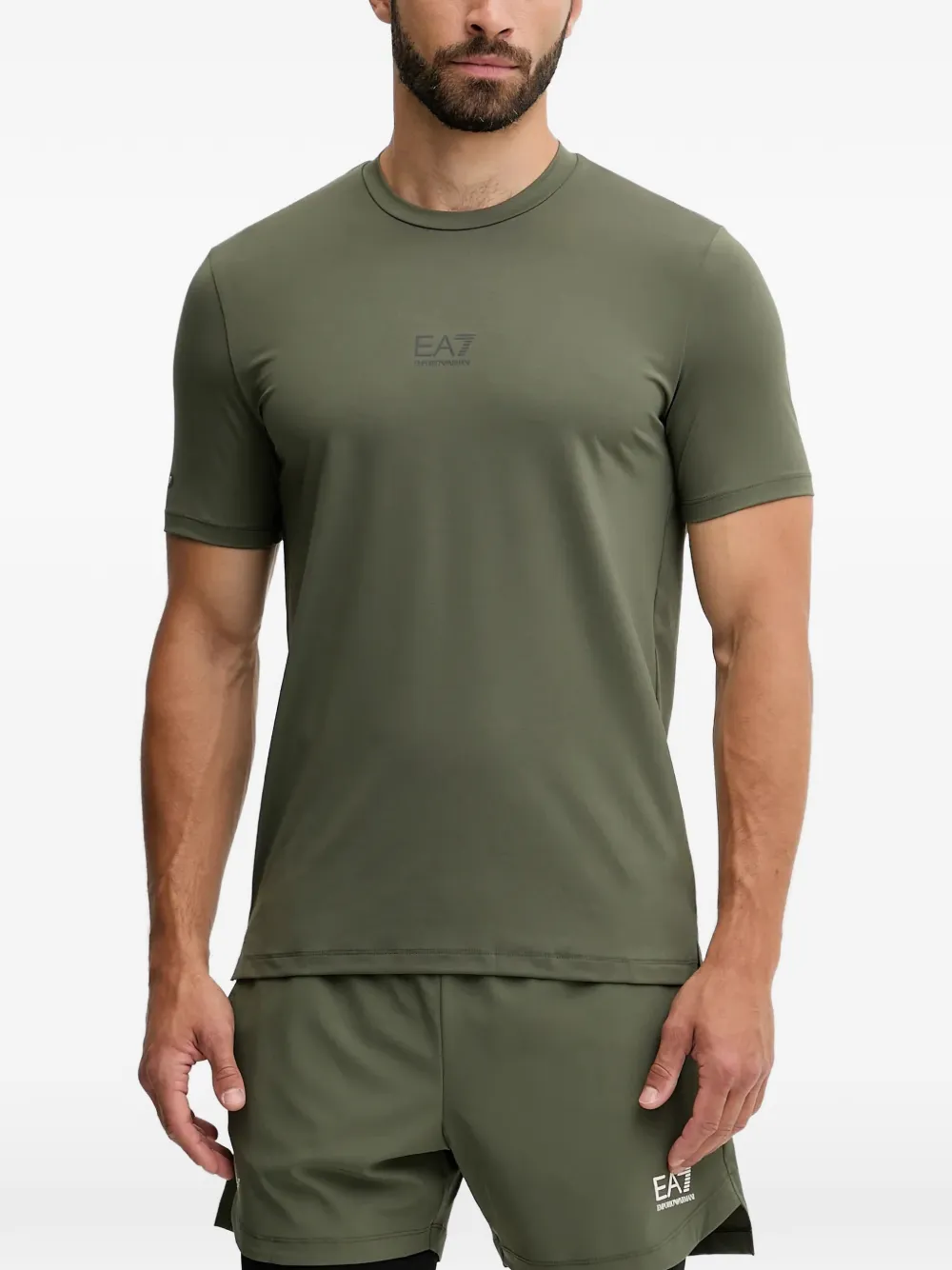 Ea7 Emporio Armani T-shirt girocollo con logo - Verde