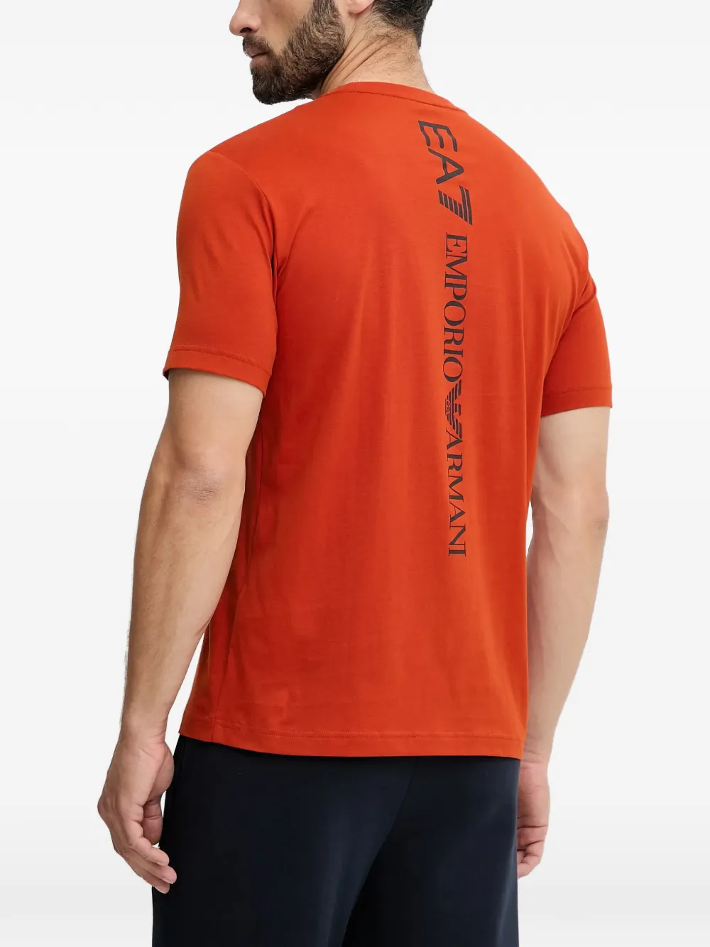 Ea7 Emporio Armani T-shirt met logoprint Oranje