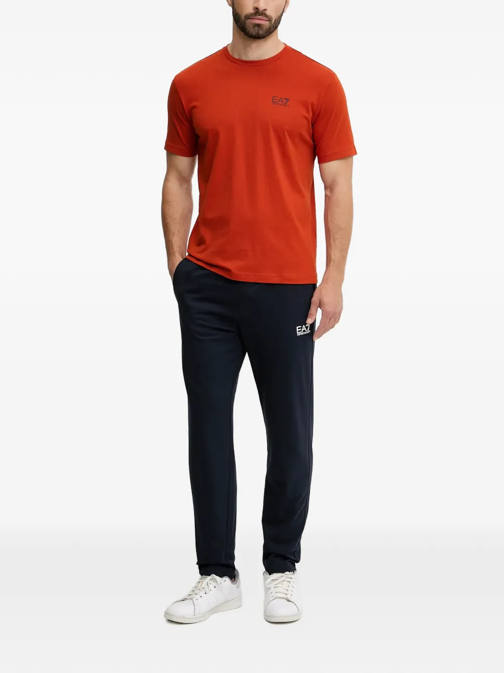 Ea7 Emporio Armani T-shirt met logoprint Oranje
