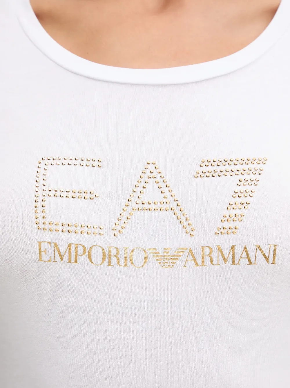 Ea7 Emporio Armani T-shirt met studs Wit