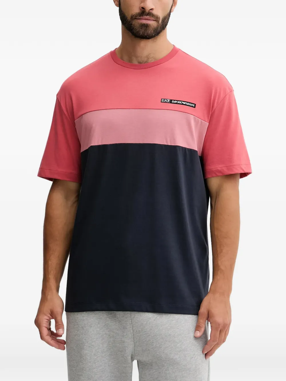 Ea7 Emporio Armani T-shirt con design color-block - Rosa
