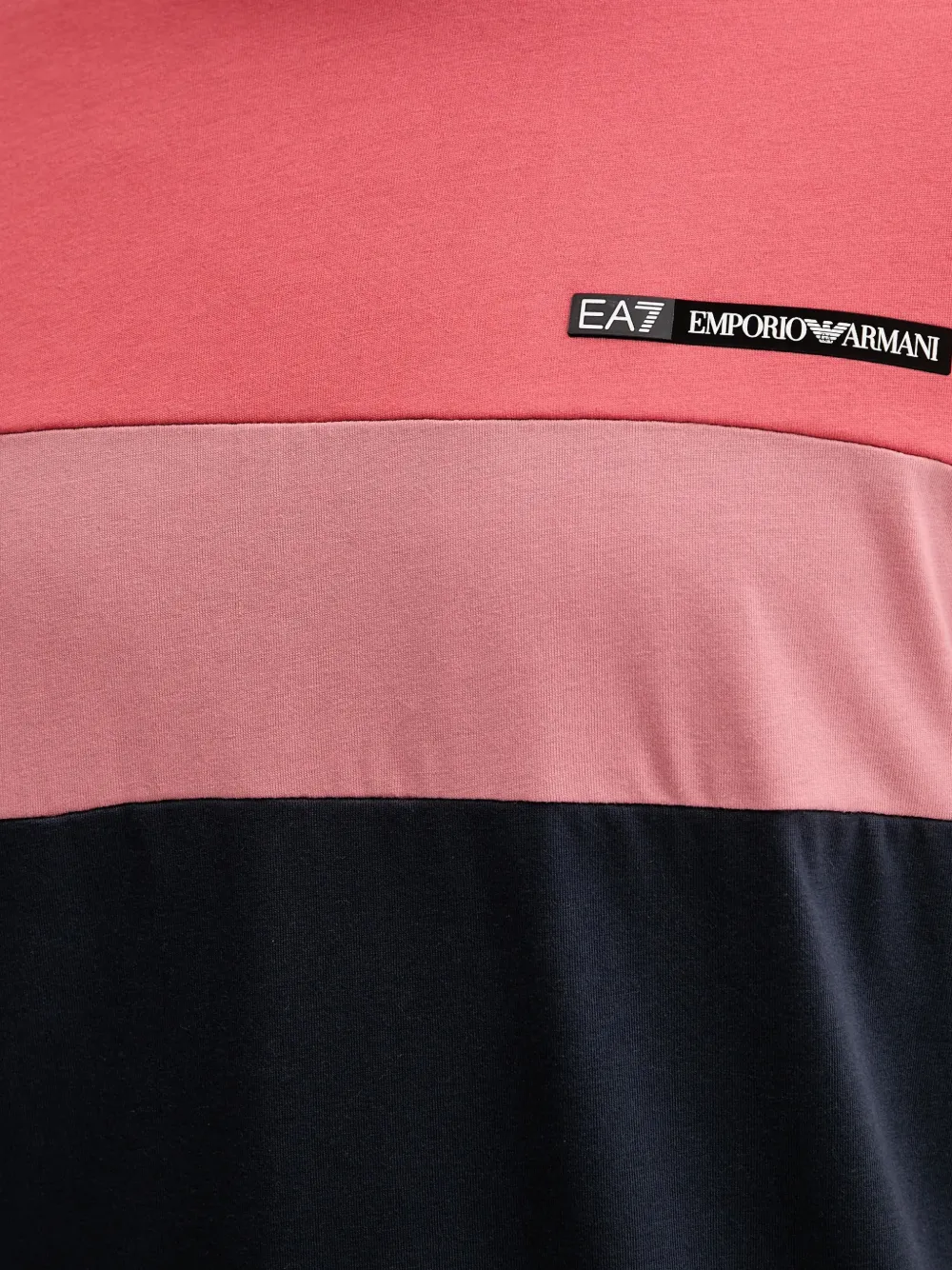 Ea7 Emporio Armani T-shirt met colourblocking en logopatch Roze