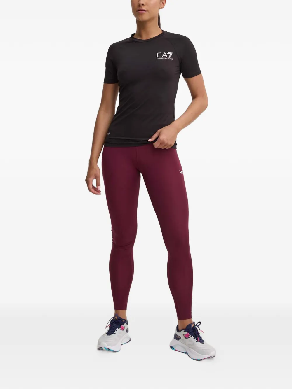 Ea7 Emporio Armani logo-print T-shirt Zwart