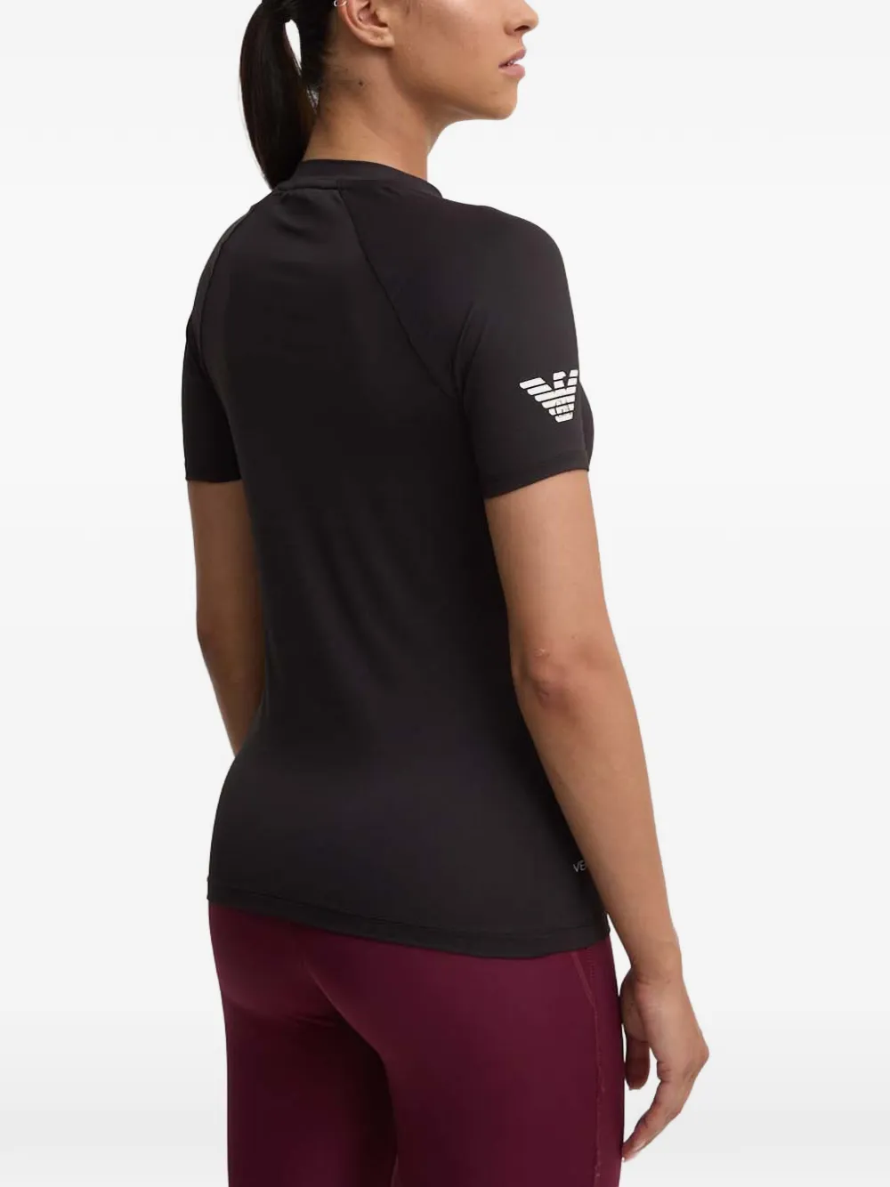 Ea7 Emporio Armani logo-print T-shirt Zwart