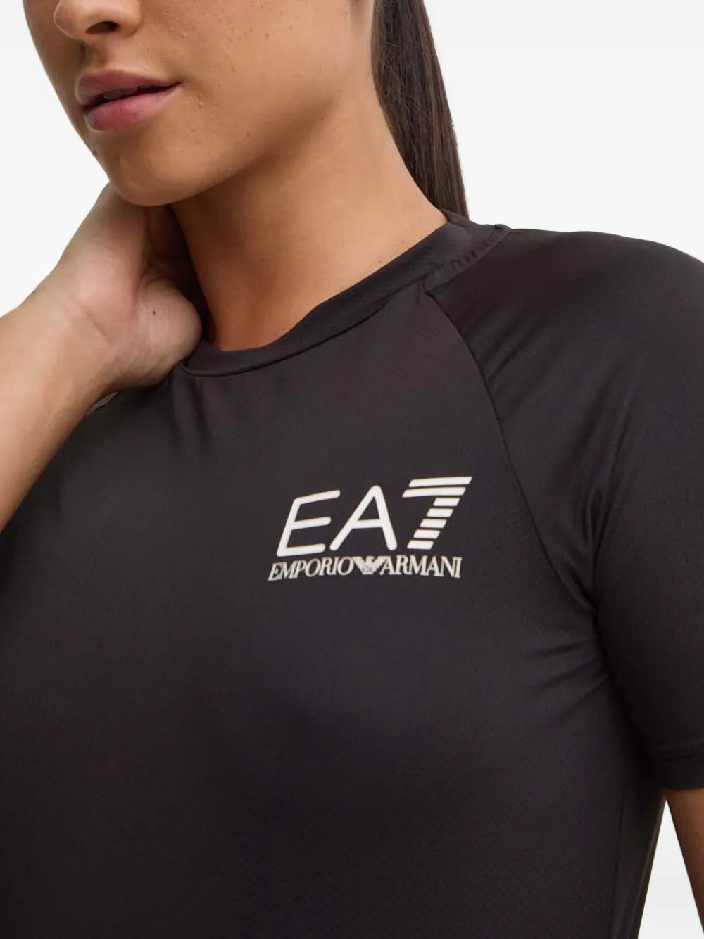 Ea7 Emporio Armani logo-print T-shirt Zwart