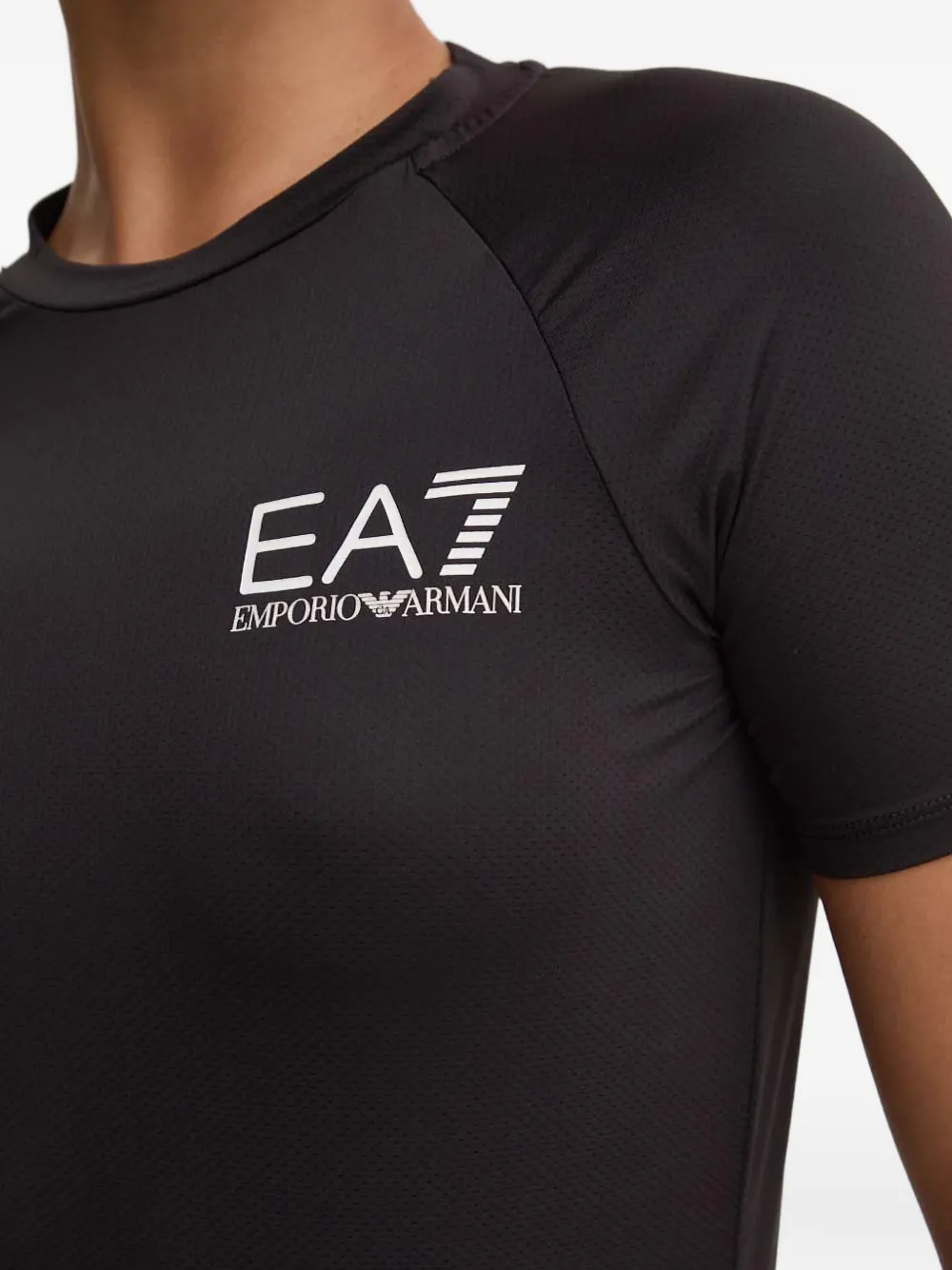 Ea7 Emporio Armani logo-print T-shirt Zwart