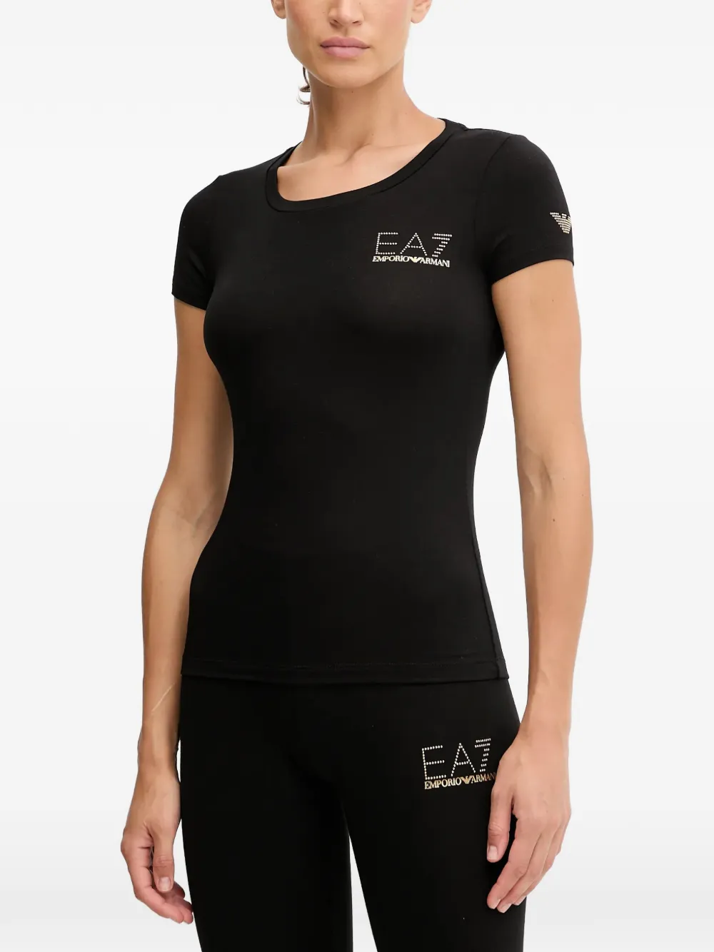 Ea7 Logo T-shirt In Black