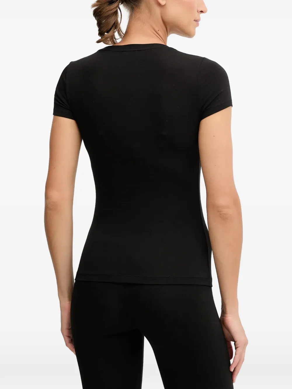 Ea7 Logo T-shirt In Black