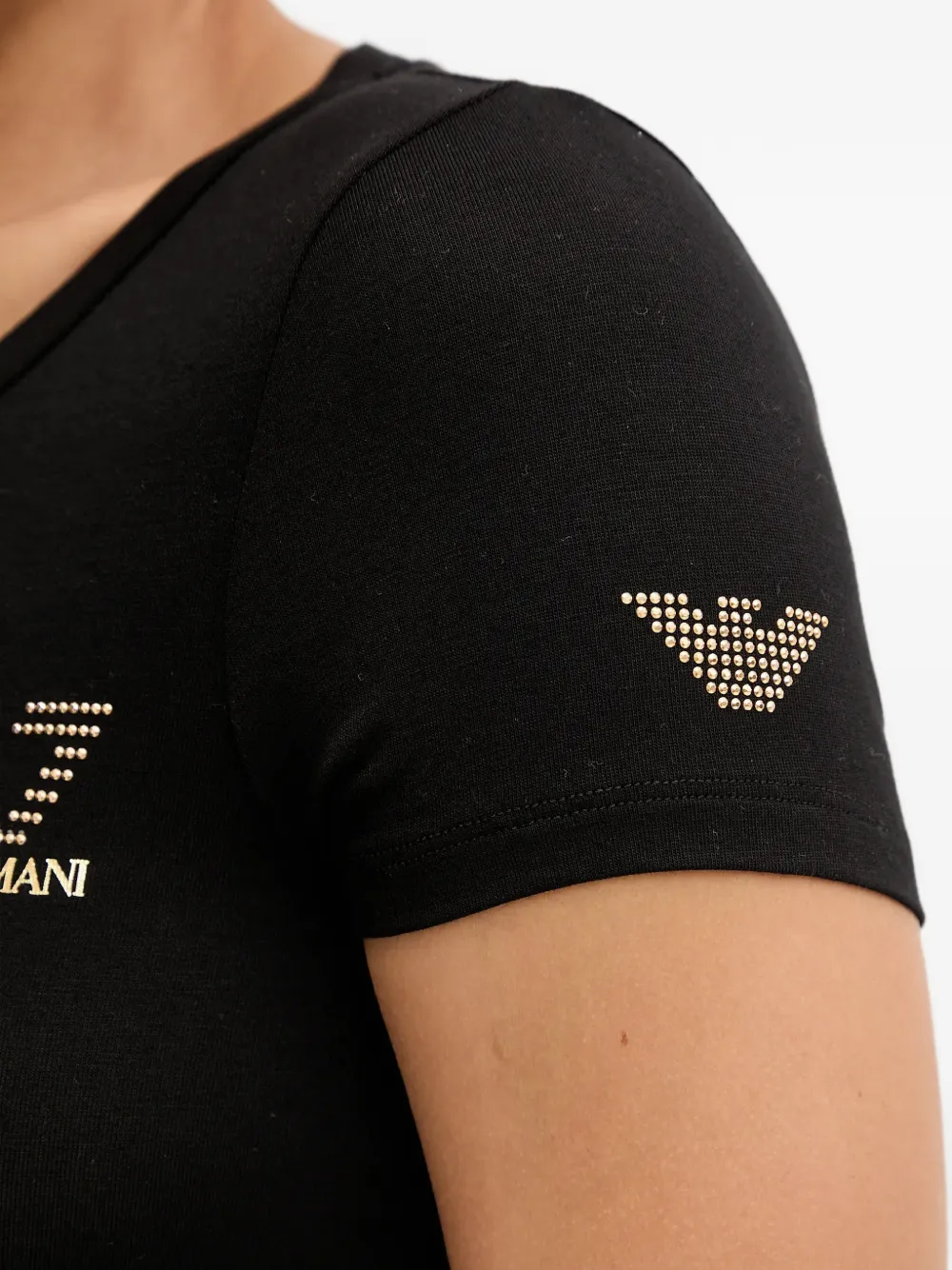 Ea7 Logo T-shirt In Black
