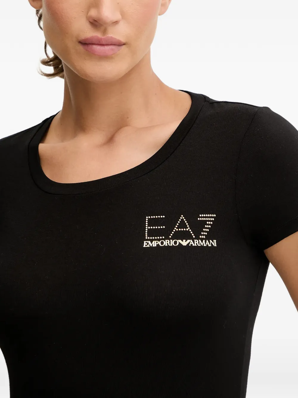 Ea7 Logo T-shirt In Black