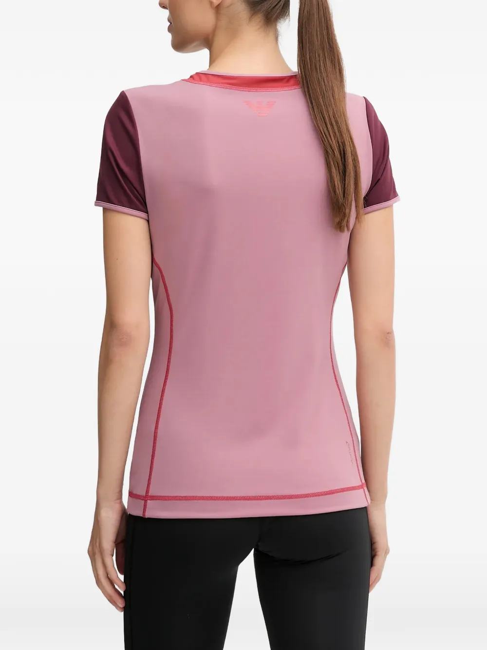 Ea7 Emporio Armani Ventus7 T-shirt met vlakken Roze