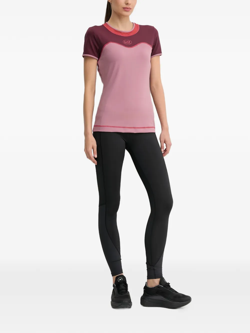 Ea7 Emporio Armani Ventus7 T-shirt met vlakken Roze