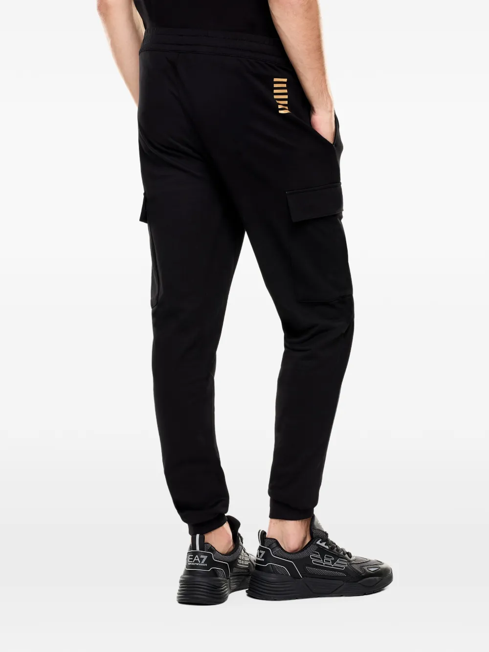 Ea7 Emporio Armani Broek met cargo zak Zwart