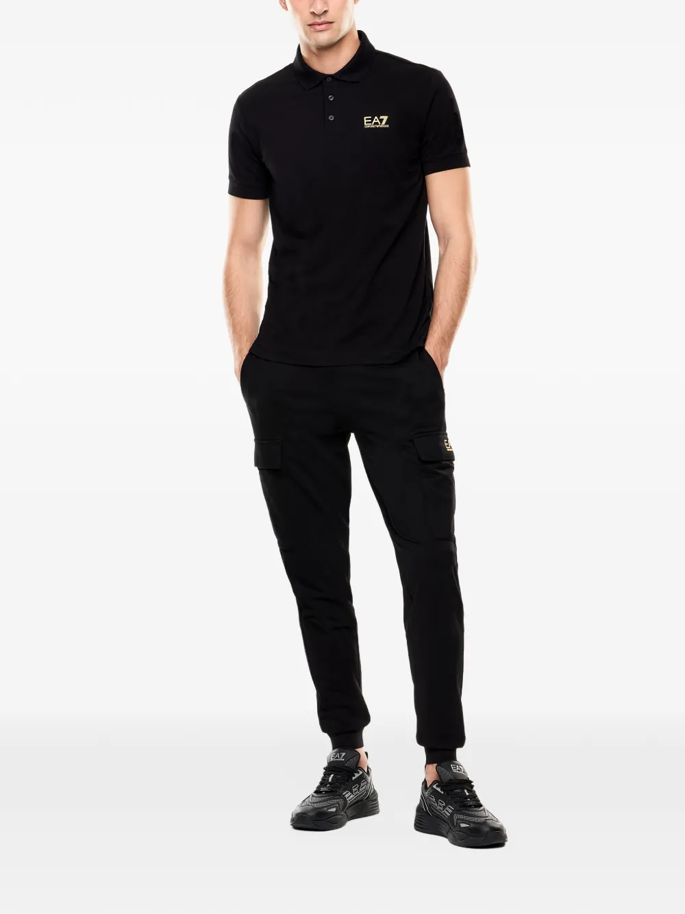 Ea7 Emporio Armani Broek met cargo zak Zwart