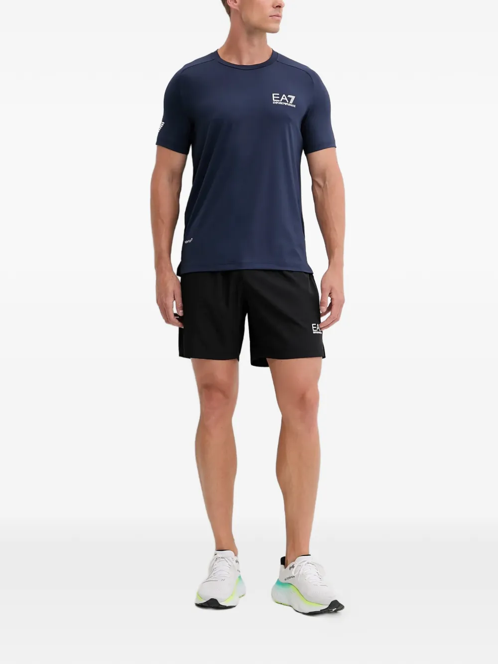 Ea7 Emporio Armani T-shirt met logoprint Blauw