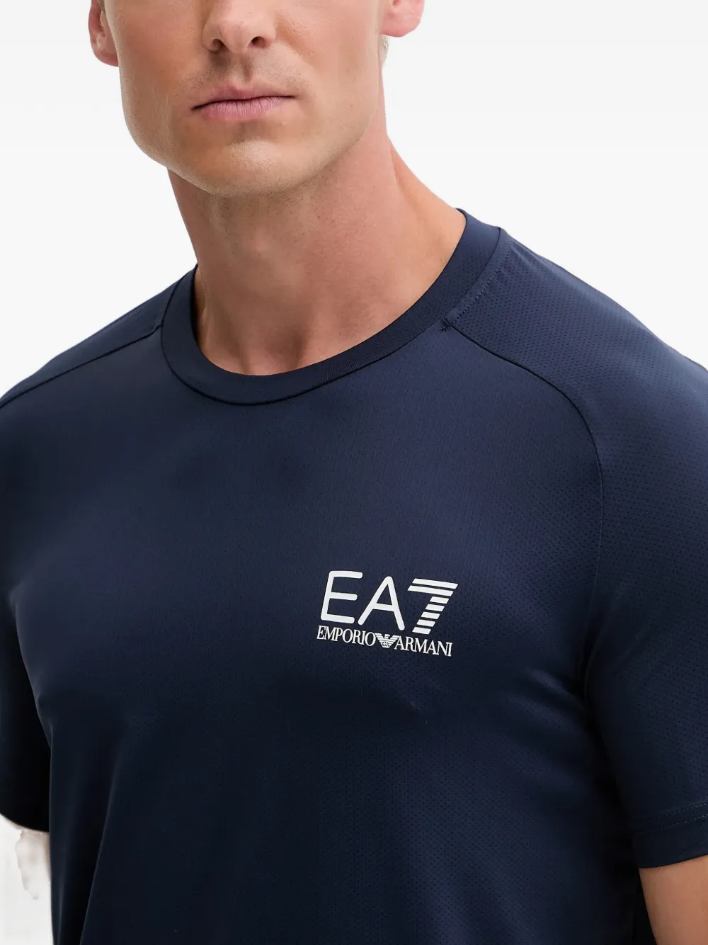 Ea7 Emporio Armani T-shirt met logoprint Blauw