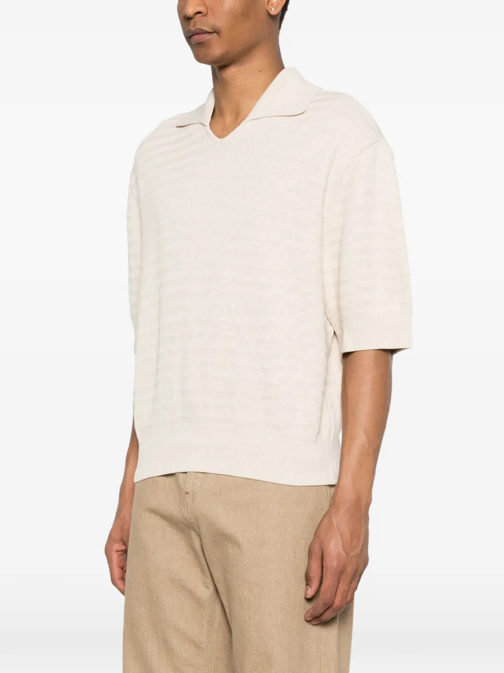  Jacquemus Collar Short-sleeve Sweater - Neutrals 