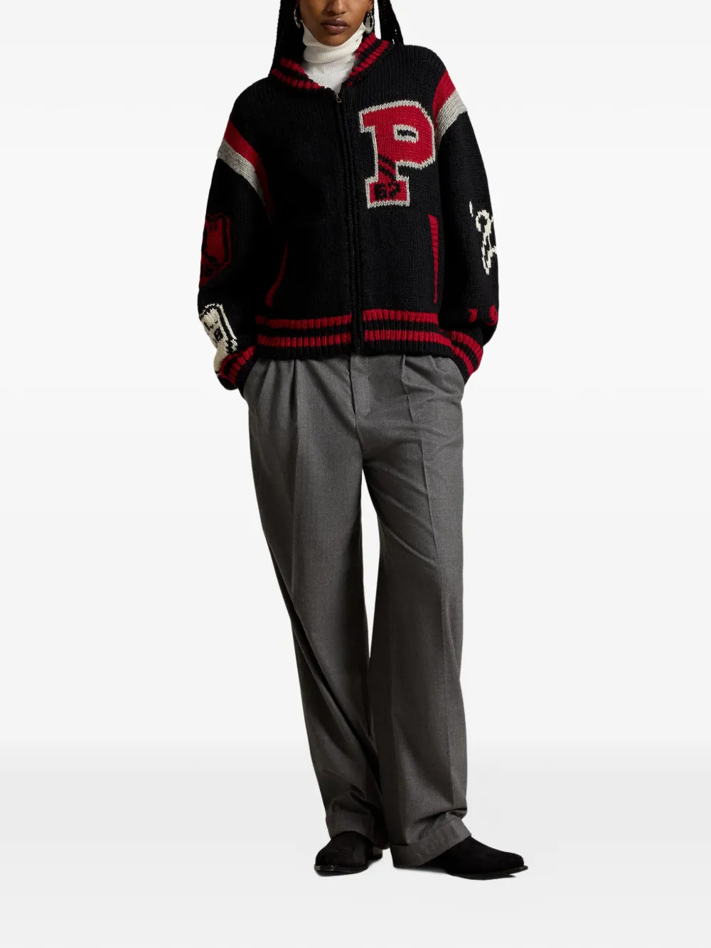 Polo Ralph Lauren Intarsia jack met rits Zwart