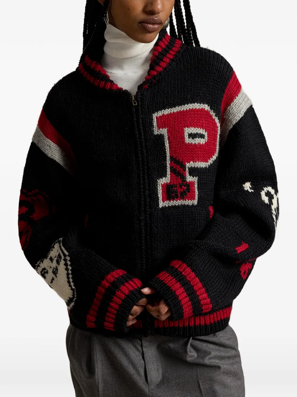 Polo Ralph Lauren Intarsia jack met rits Zwart