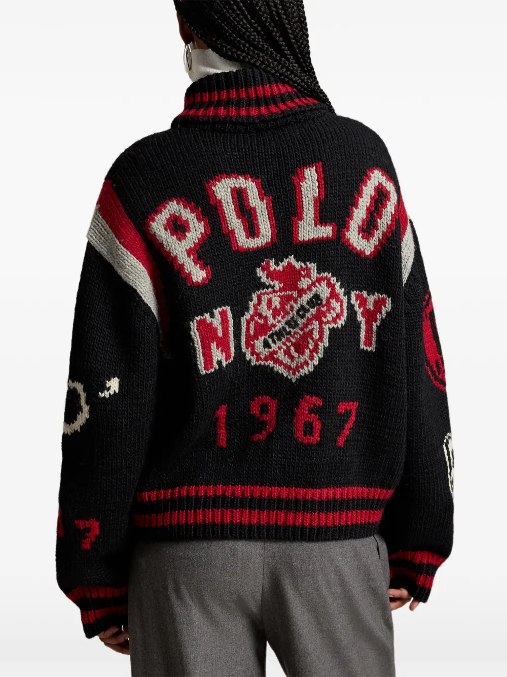 Polo Ralph Lauren Intarsia jack met rits Zwart
