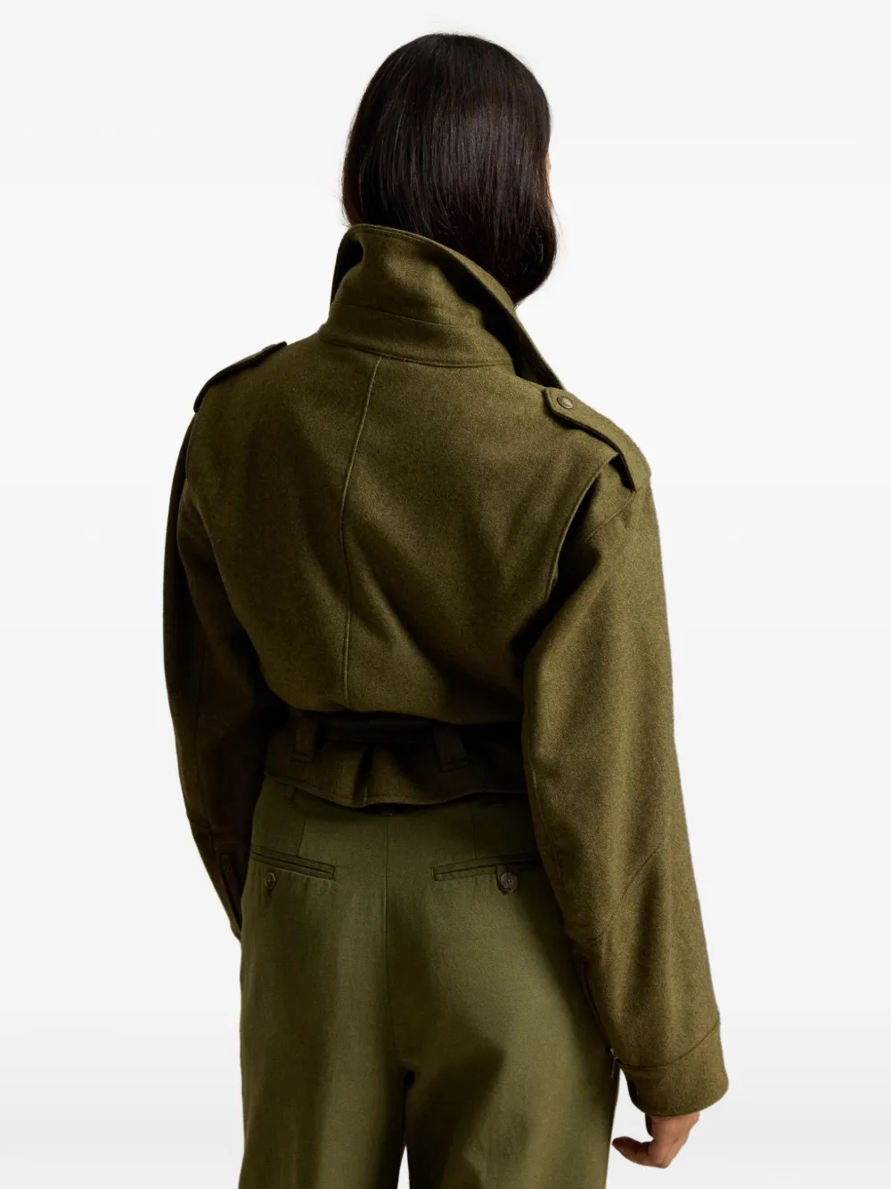 Polo Ralph Lauren Wollen jack met ceintuur Groen