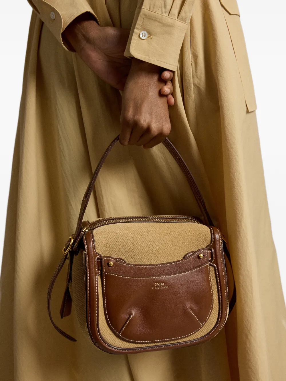 Polo Ralph Lauren Boekentas met vlakken Bruin