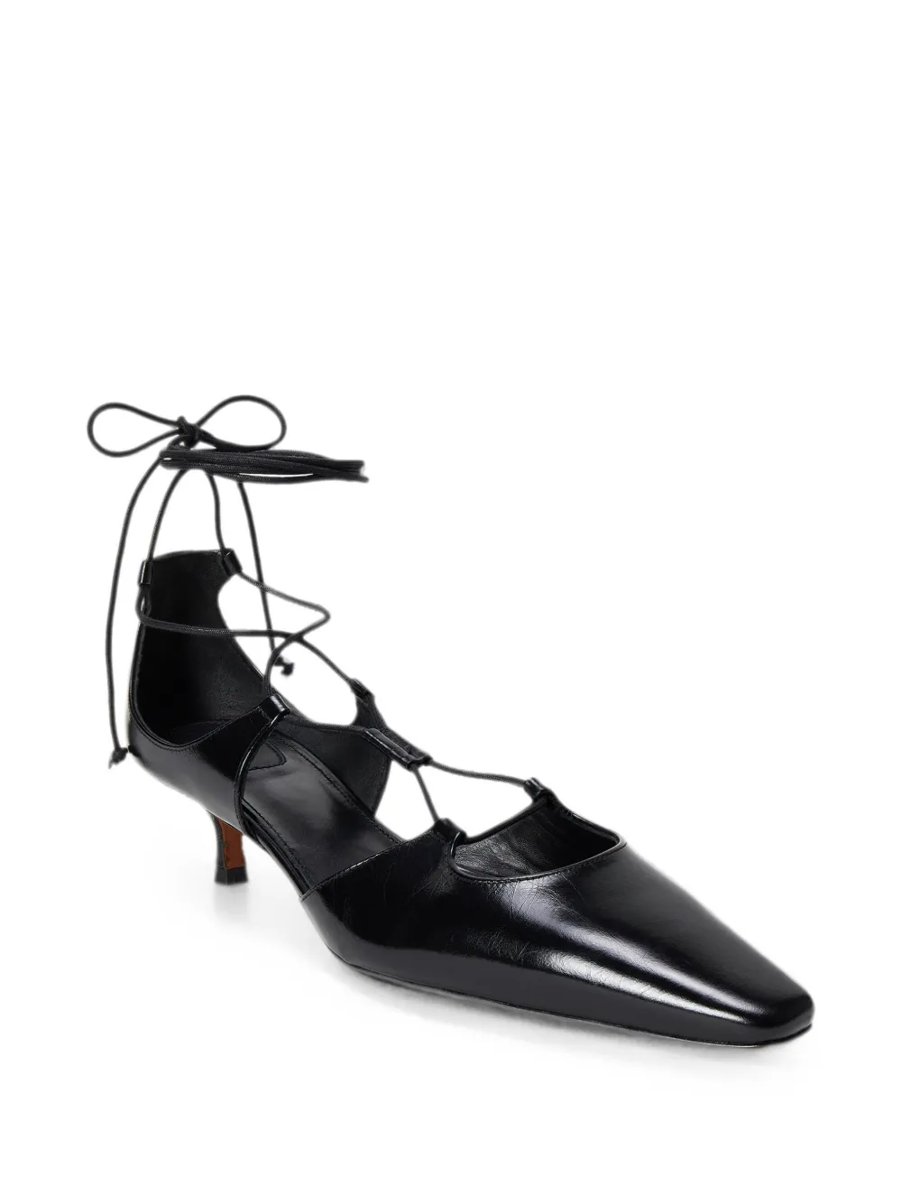 Polo Ralph Lauren lace-up pointed-toe pumps Zwart