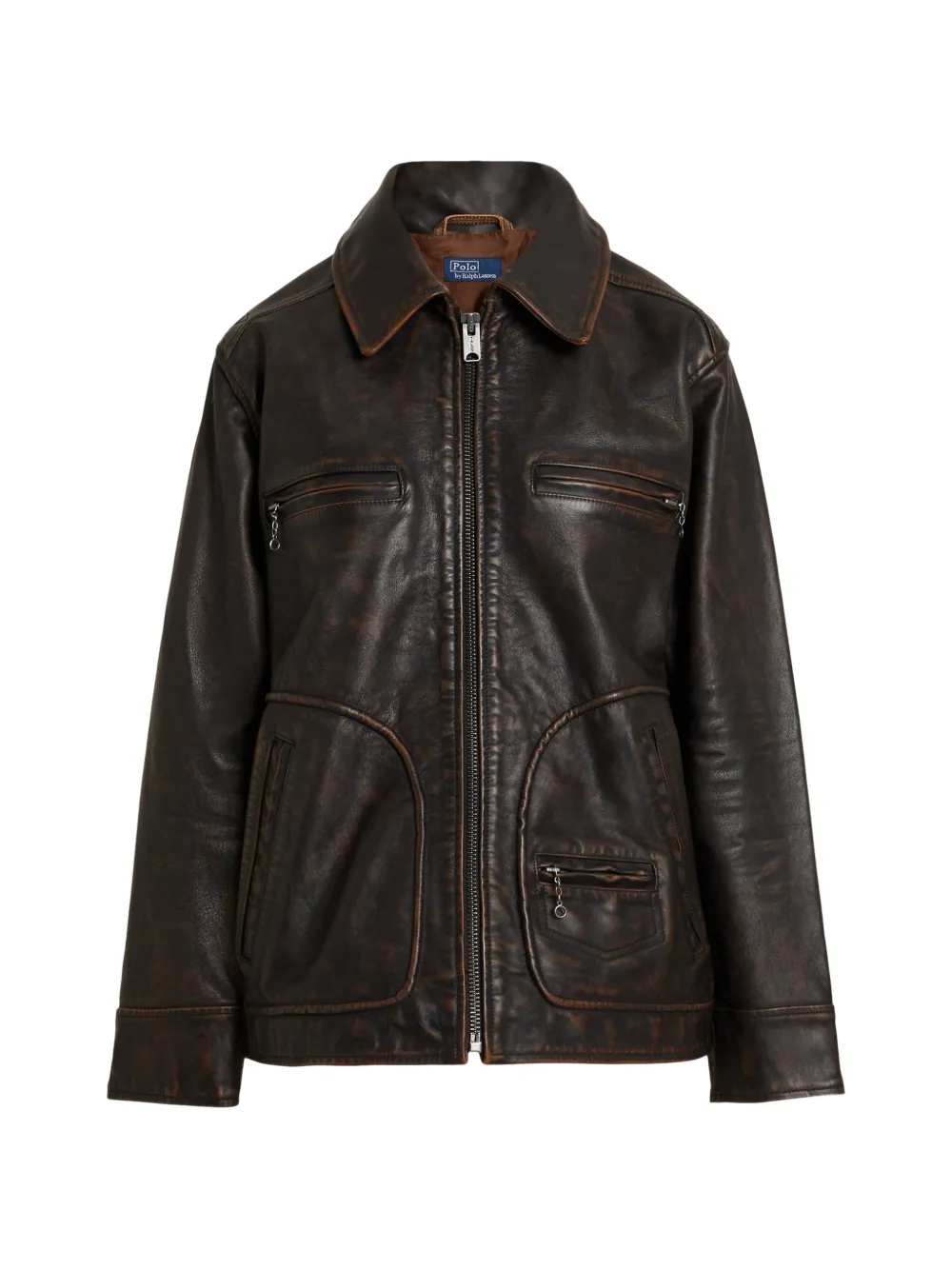 Polo Ralph Lauren Bikerjacke aus Leder - Braun