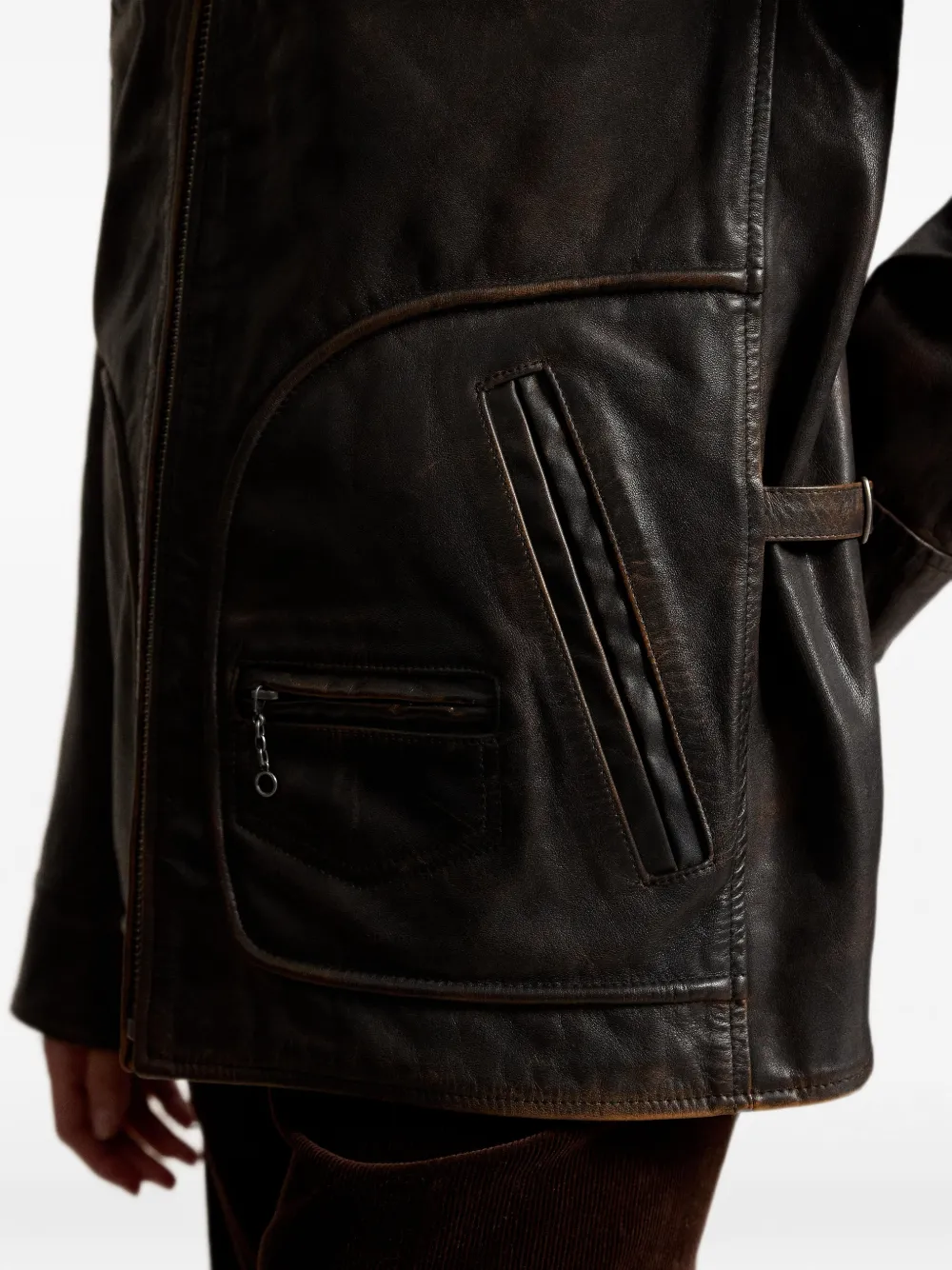 Polo Ralph Lauren Leren bikerjack Bruin