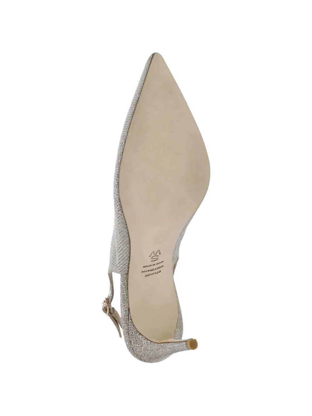 Stuart Weitzman Slingback pumps met puntige neus Zilver