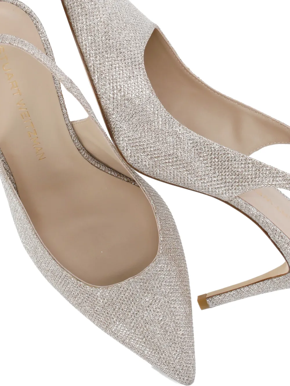 Stuart Weitzman Slingback pumps met puntige neus Zilver