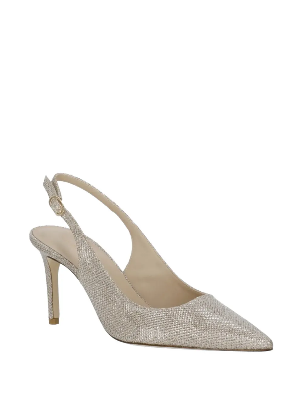 Stuart Weitzman Slingback pumps met puntige neus Zilver