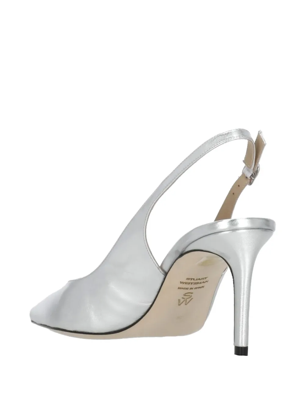 Stuart Weitzman Stuart Power 75 pointed slingback pumps Zilver